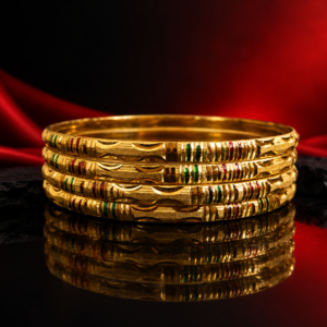 Elegant Gold Finish Designer Bangles Set for Women – Traditional & Stylish Kada