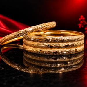 old-Tone Textured Designer Bangles for Women – Elegant Traditional Bangle Set