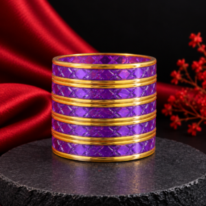 Purple & Gold Designer Kids Bangles for Girls