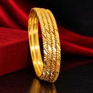 TATE Premium Gold-Tone Designer Woven Bangle
